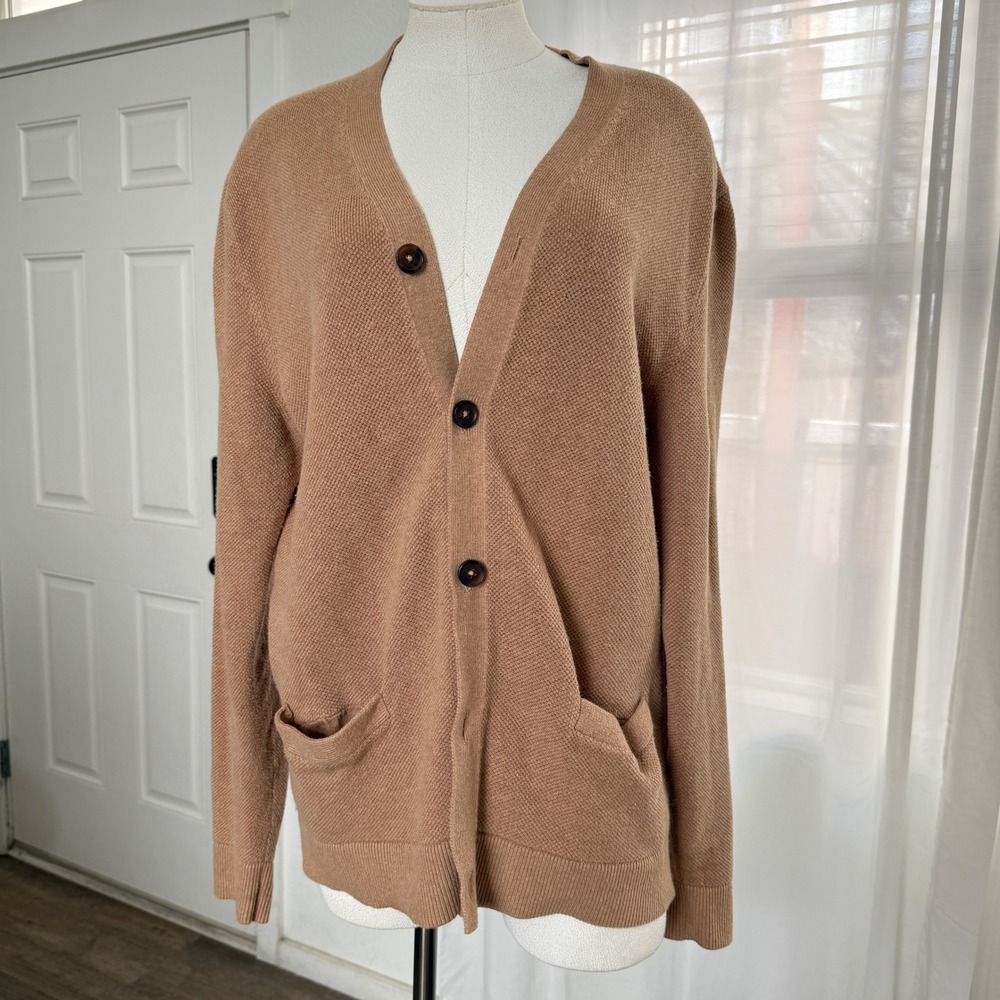 Abercrombie Fitch Brown Cotton Cashmere Button Cardigan Sweater XL Gilmore Girls